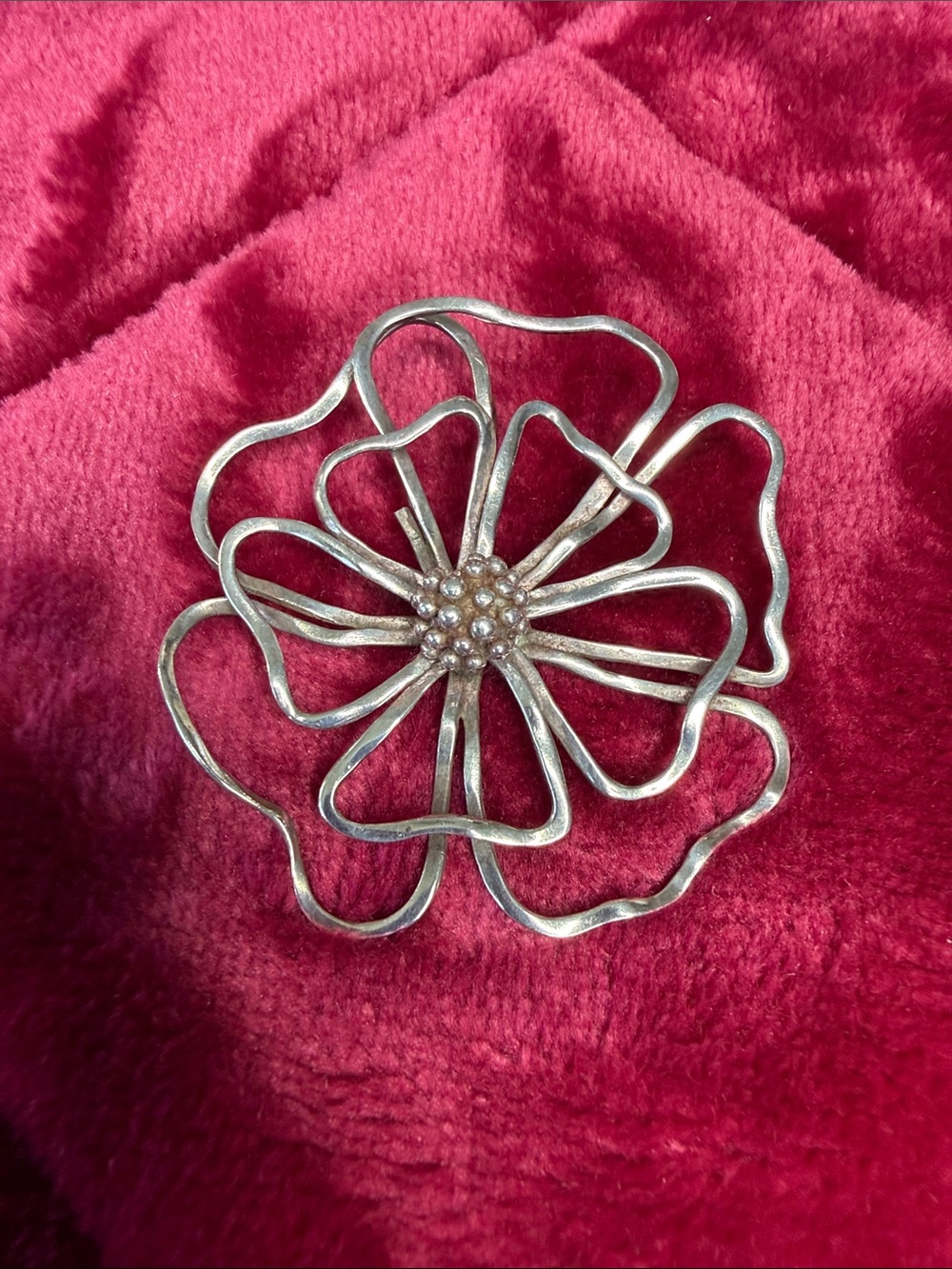 Sterling silver Flower Brooch pendant Elegant Floral Jewelry